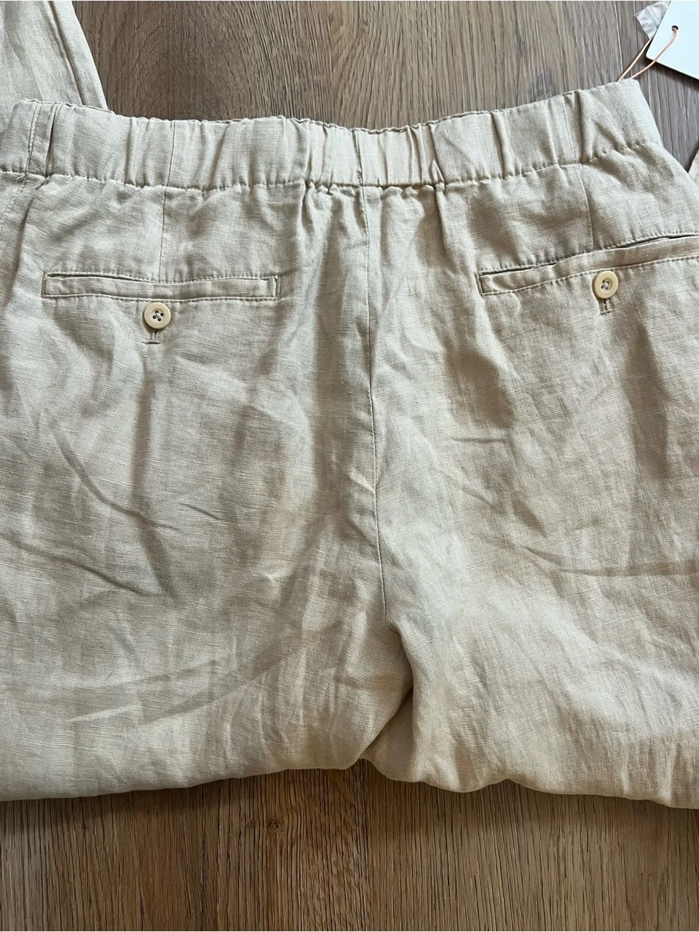 NWT Quince 100% European Linen Pants Beige Flax Small Coastal Preppy